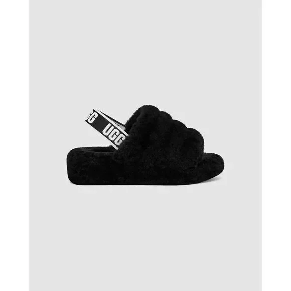 Women’s Black Fluff Yeah Slide NWOT size 7